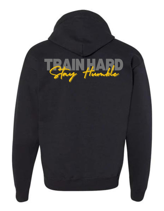 Train Hard Zip-Up Hoodie - Black