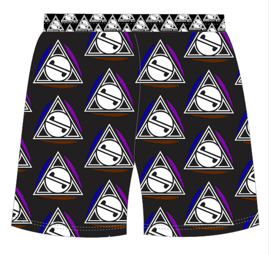 Triangle Print Shorts - Black