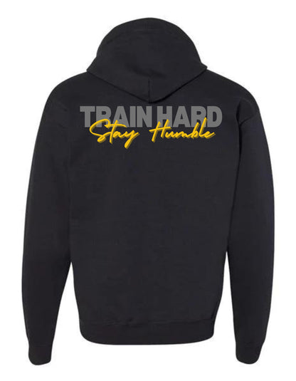 Train Hard Zip-Up Hoodie - Black