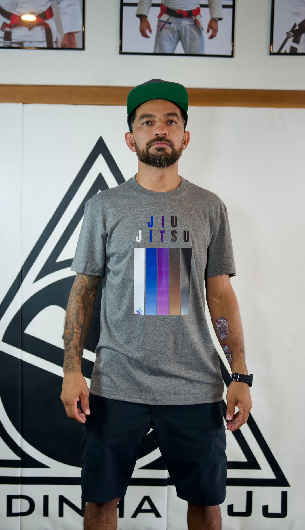 Jiu Jitsu Stripes T-shirt - Gray