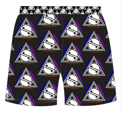 Triangle Print Shorts - Black