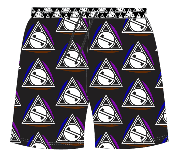 Triangle Print Shorts - Black